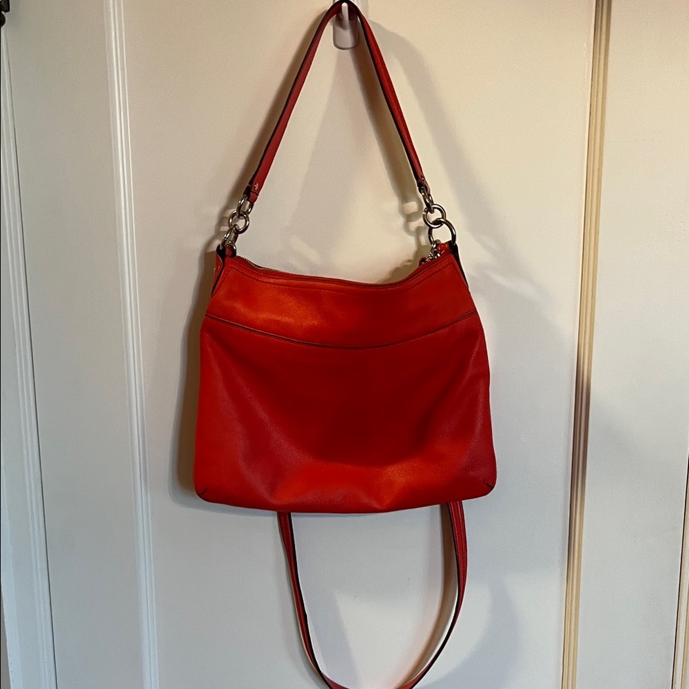 Coach pink/Red poppy Perri Hippie Leather Shoulder Bag - Picture 5 of 9